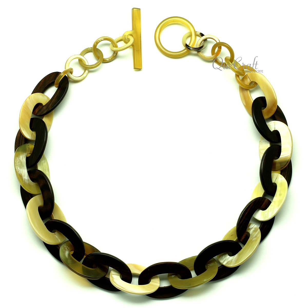 Ebony & Horn Chain Necklace #12900 - HORN JEWELRY