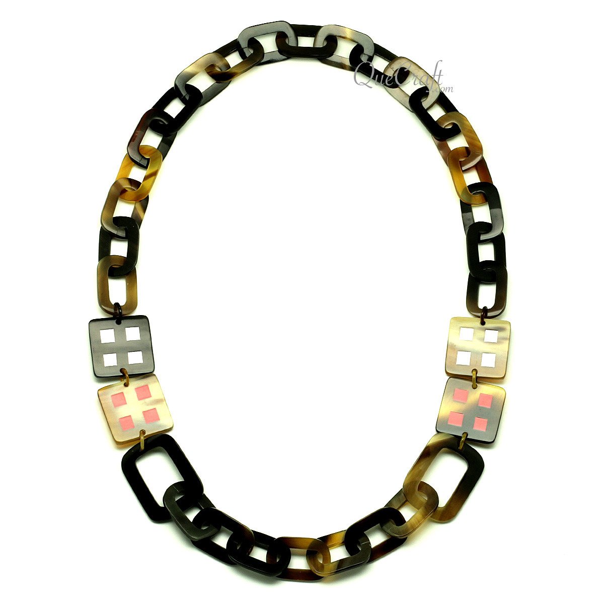 Horn & Lacquer Chain Necklace #12905 - HORN JEWELRY