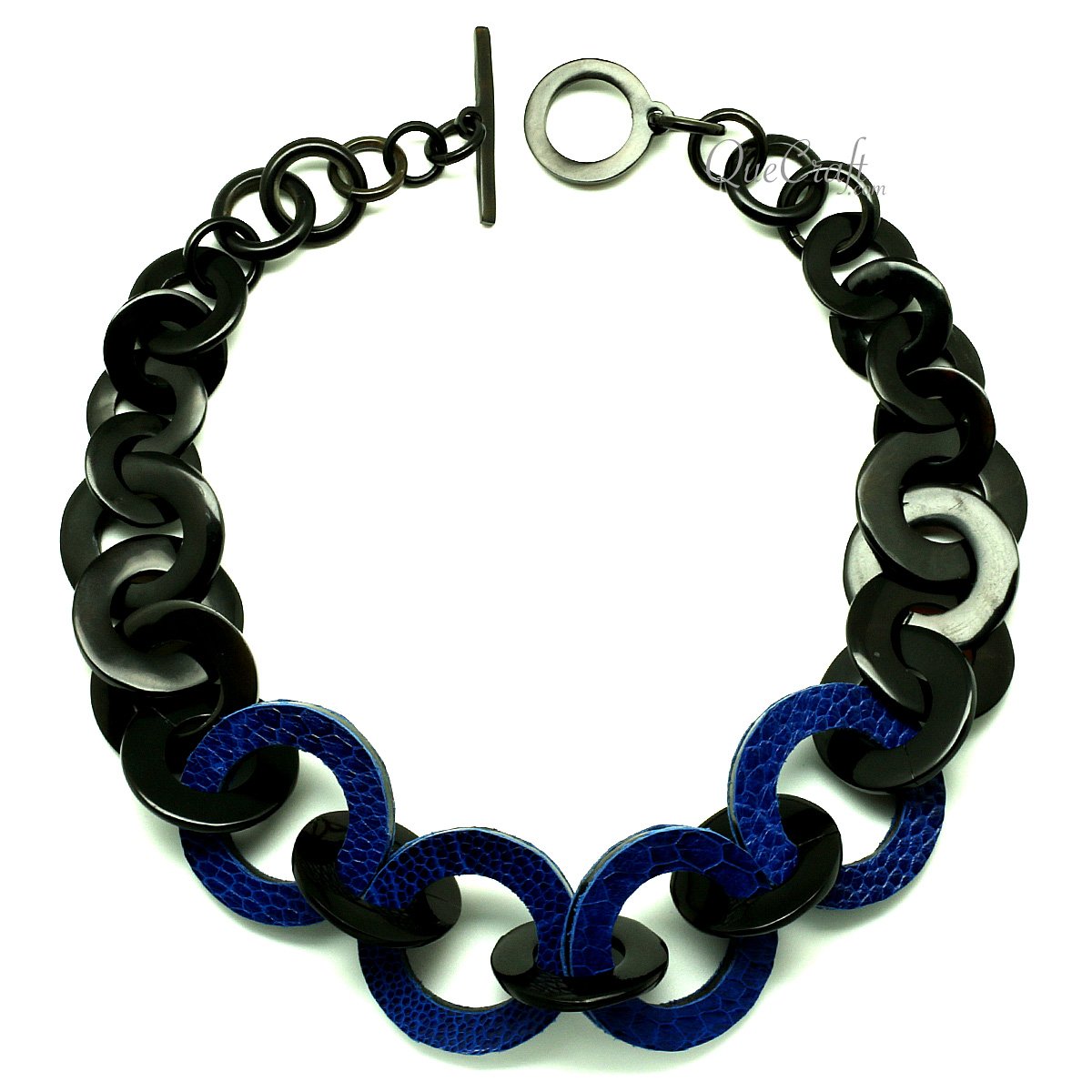 Horn & Leather Chain Necklace #12938 - HORN JEWELRY