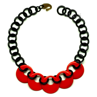 Horn & Lacquer Chain Necklace #13015 - HORN JEWELRY