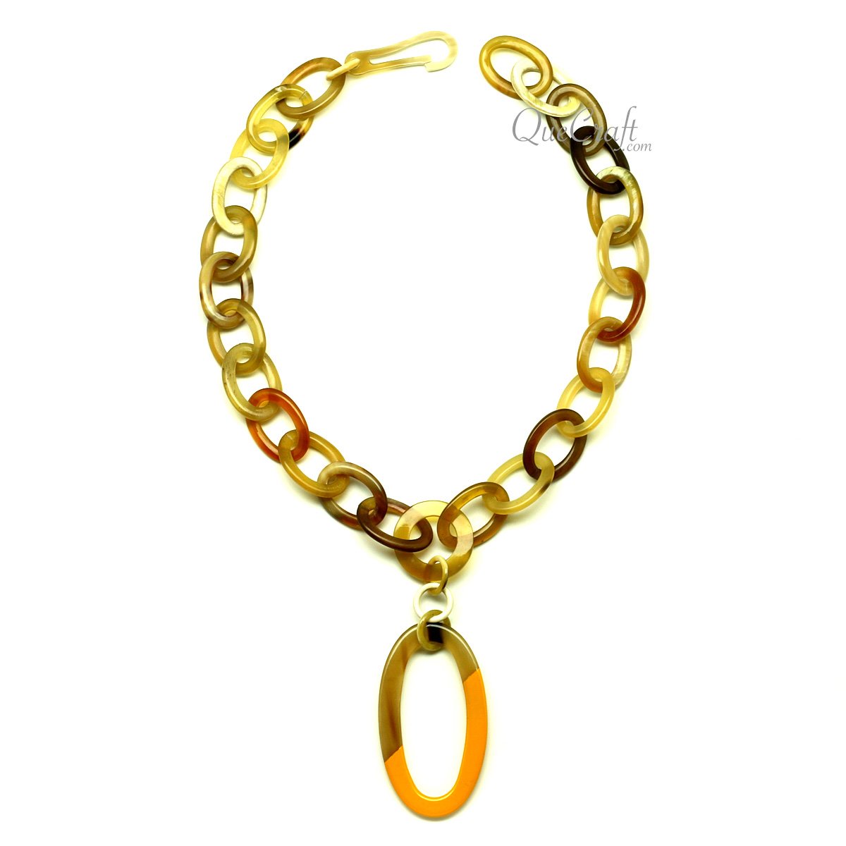 Horn & Lacquer Chain Necklace #13059 - HORN JEWELRY