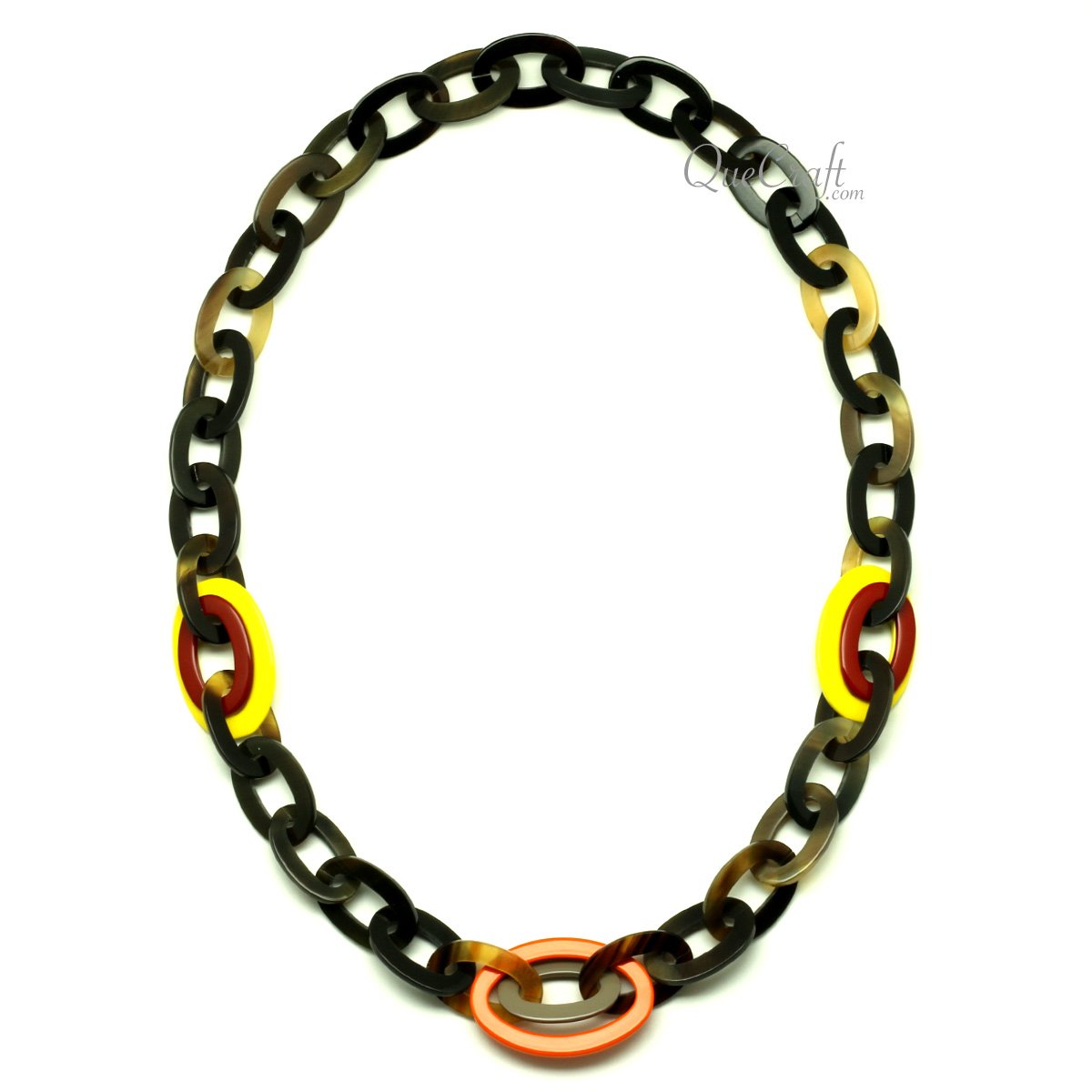 Horn & Lacquer Chain Necklace #13064 - HORN JEWELRY