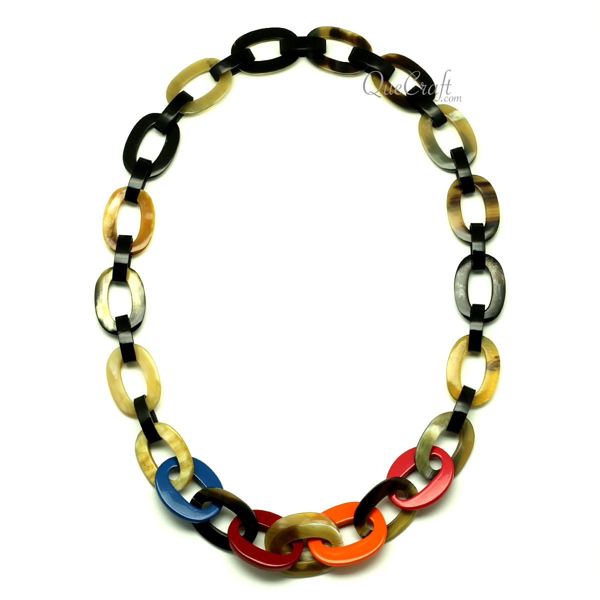 Horn & Lacquer Chain Necklace #13065 - HORN JEWELRY