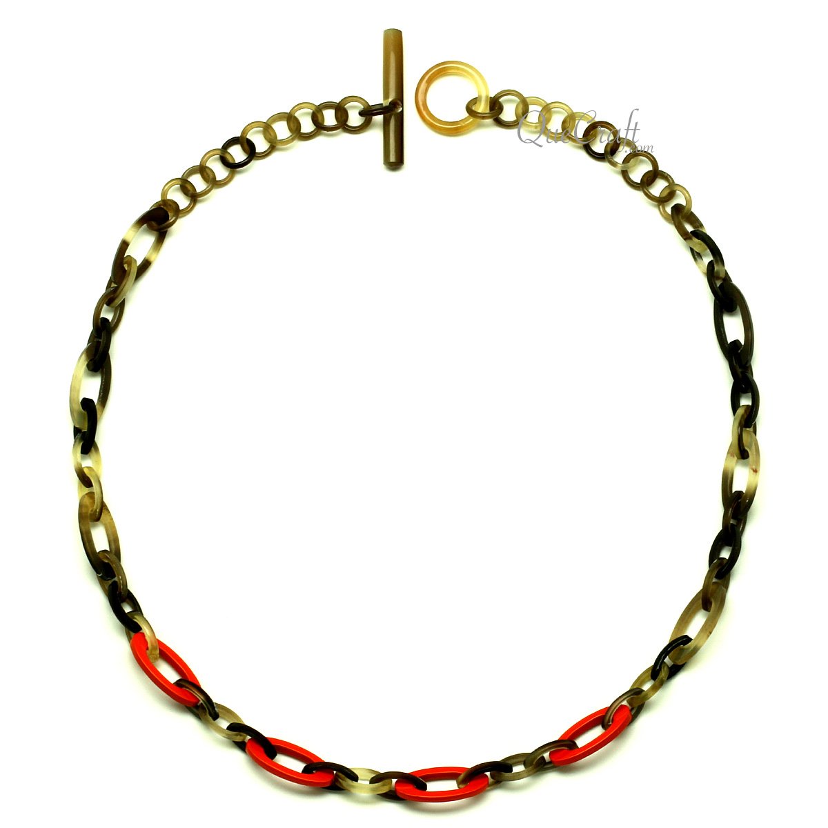 Horn & Lacquer Chain Necklace #13190 - HORN JEWELRY