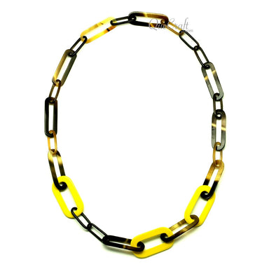 Horn & Lacquer Chain Necklace #13291 - HORN JEWELRY