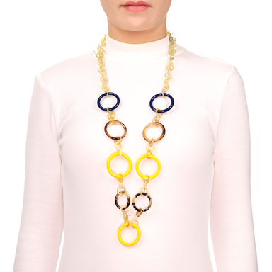 Horn & Lacquer Chain Necklace #13632 - HORN JEWELRY