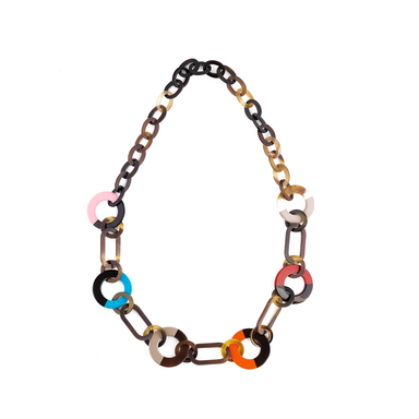 Horn & Lacquer Chain Necklace #14239 - HORN JEWELRY