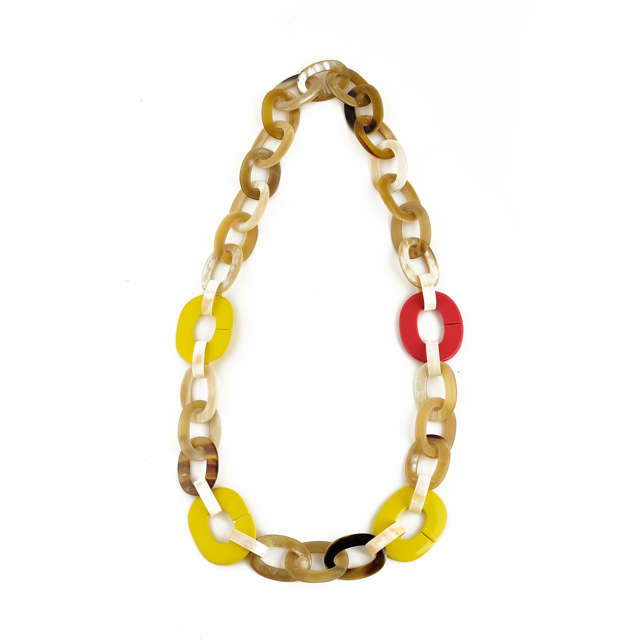 Horn & Lacquer Chain Necklace #14240 - HORN JEWELRY