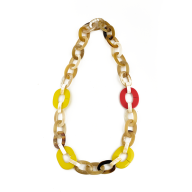 Horn & Lacquer Chain Necklace #14240 - HORN JEWELRY