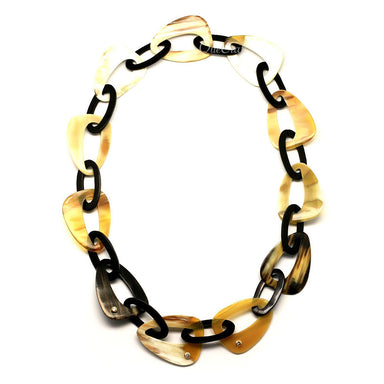 Horn & CZ Chain Necklace #6552 - HORN JEWELRY