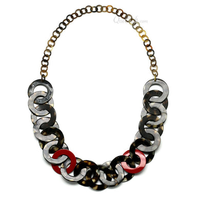 Horn & Lacquer Chain Necklace #11279 - HORN JEWELRY