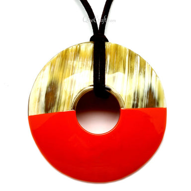 Horn & Lacquer Pendant #11177 - HORN JEWELRY