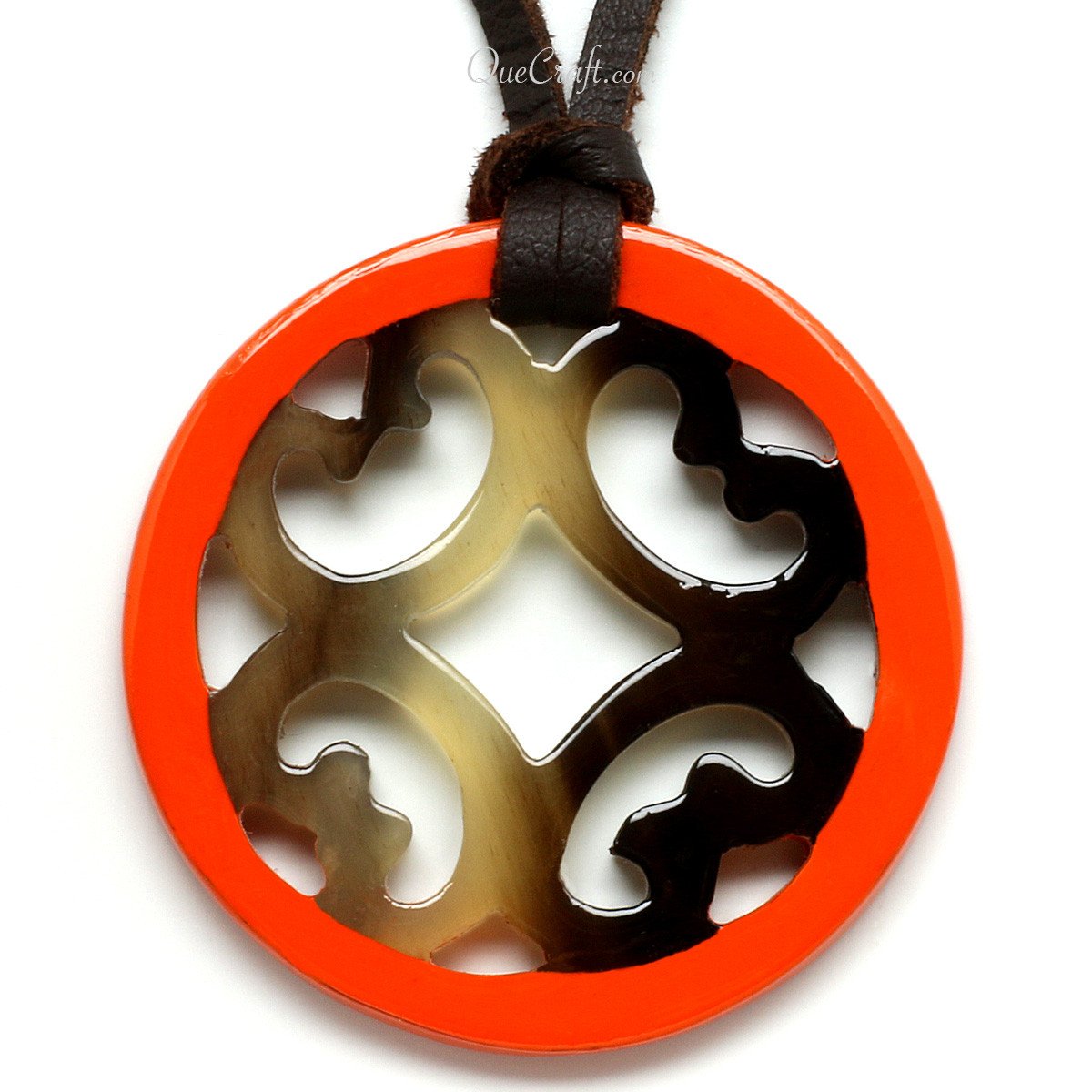 Horn & Lacquer Pendant #11606 - HORN JEWELRY