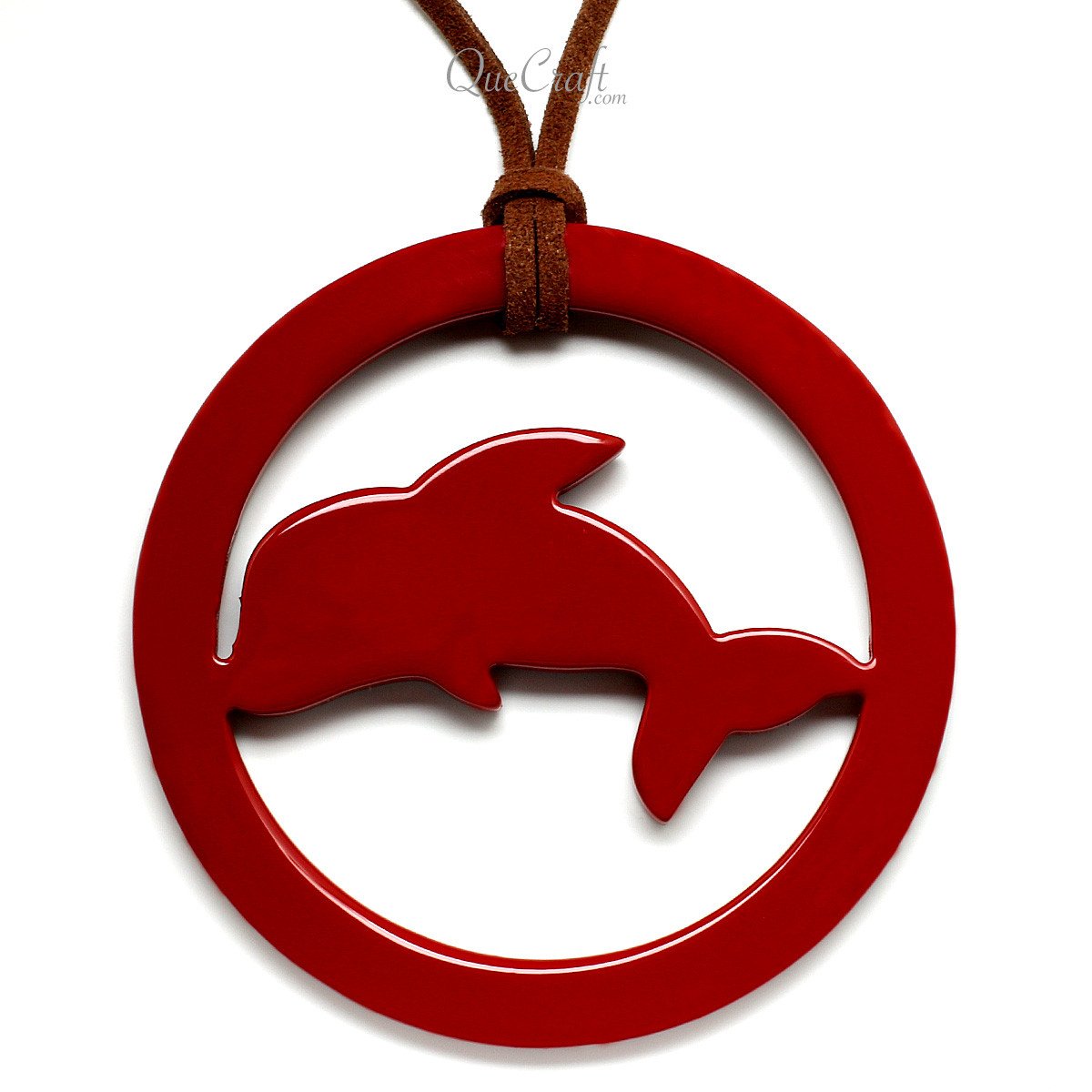 Horn & Lacquer Pendant #11679 - HORN JEWELRY