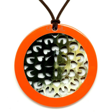 Horn & Lacquer Pendant #12071 - HORN JEWELRY