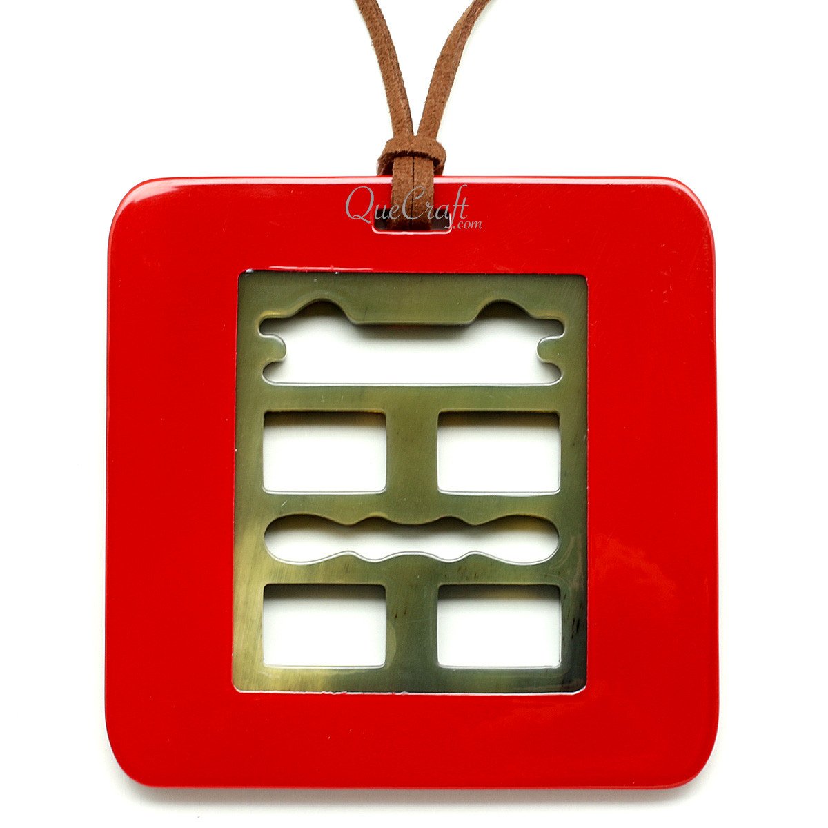 Horn & Lacquer Pendant #12075 - HORN JEWELRY