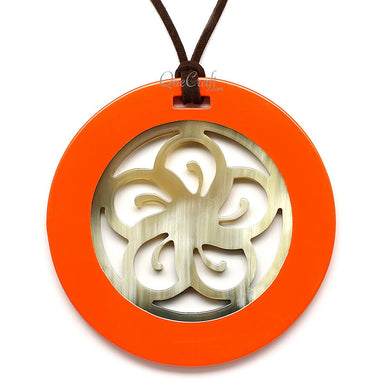 Horn & Lacquer Pendant #12393 - HORN JEWELRY