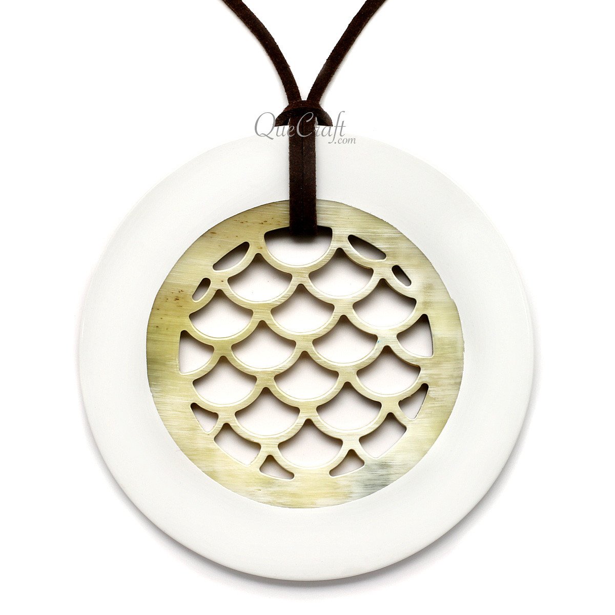 Horn & Lacquer Pendant #12394 - HORN JEWELRY