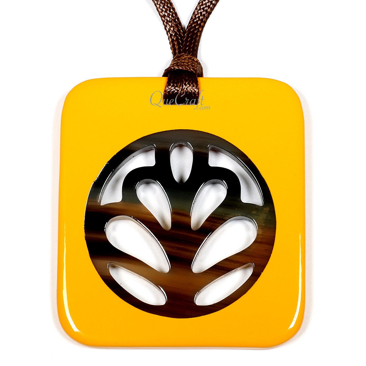 Horn & Lacquer Pendant #12470 - HORN JEWELRY