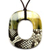 Horn & Leather Pendant #12499 - HORN JEWELRY