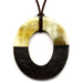 Horn & Leather Pendant #12504 - HORN JEWELRY