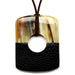 Horn & Leather Pendant #12521 - HORN JEWELRY