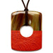 Horn & Leather Pendant #12523 - HORN JEWELRY