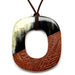 Horn & Leather Pendant #12526 - HORN JEWELRY
