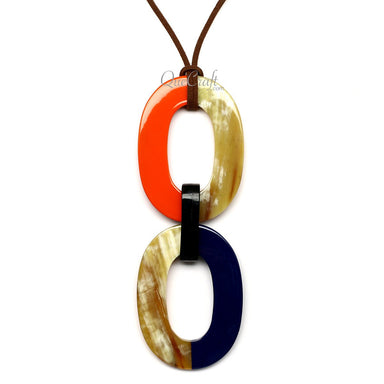 Horn & Lacquer Pendant #12580 - HORN JEWELRY