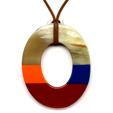 Horn & Lacquer Pendant #12597 - HORN JEWELRY
