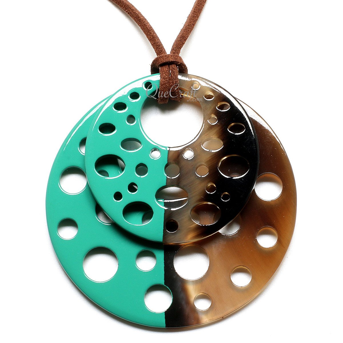 Horn & Lacquer Pendant #12669 - HORN JEWELRY