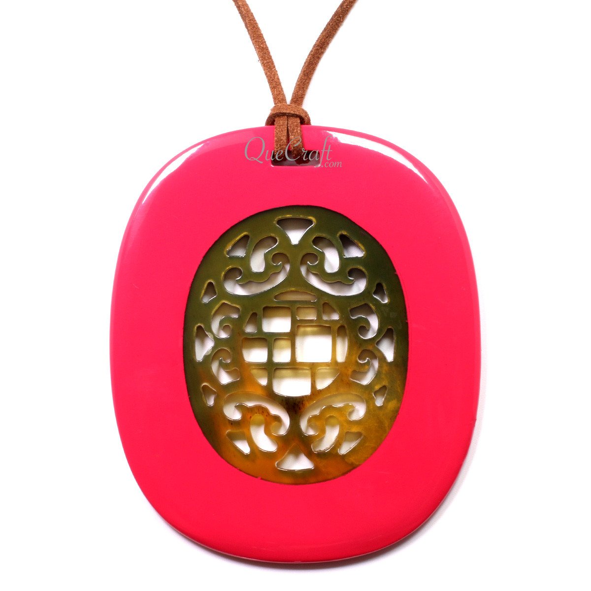 Horn & Lacquer Pendant #12686 - HORN JEWELRY