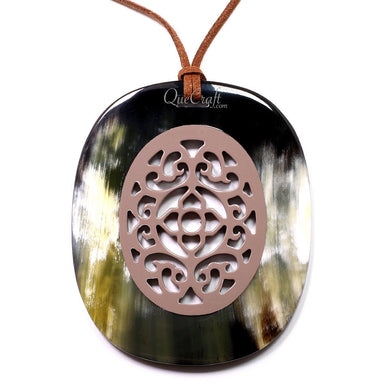Horn & Lacquer Pendant #12687 - HORN JEWELRY