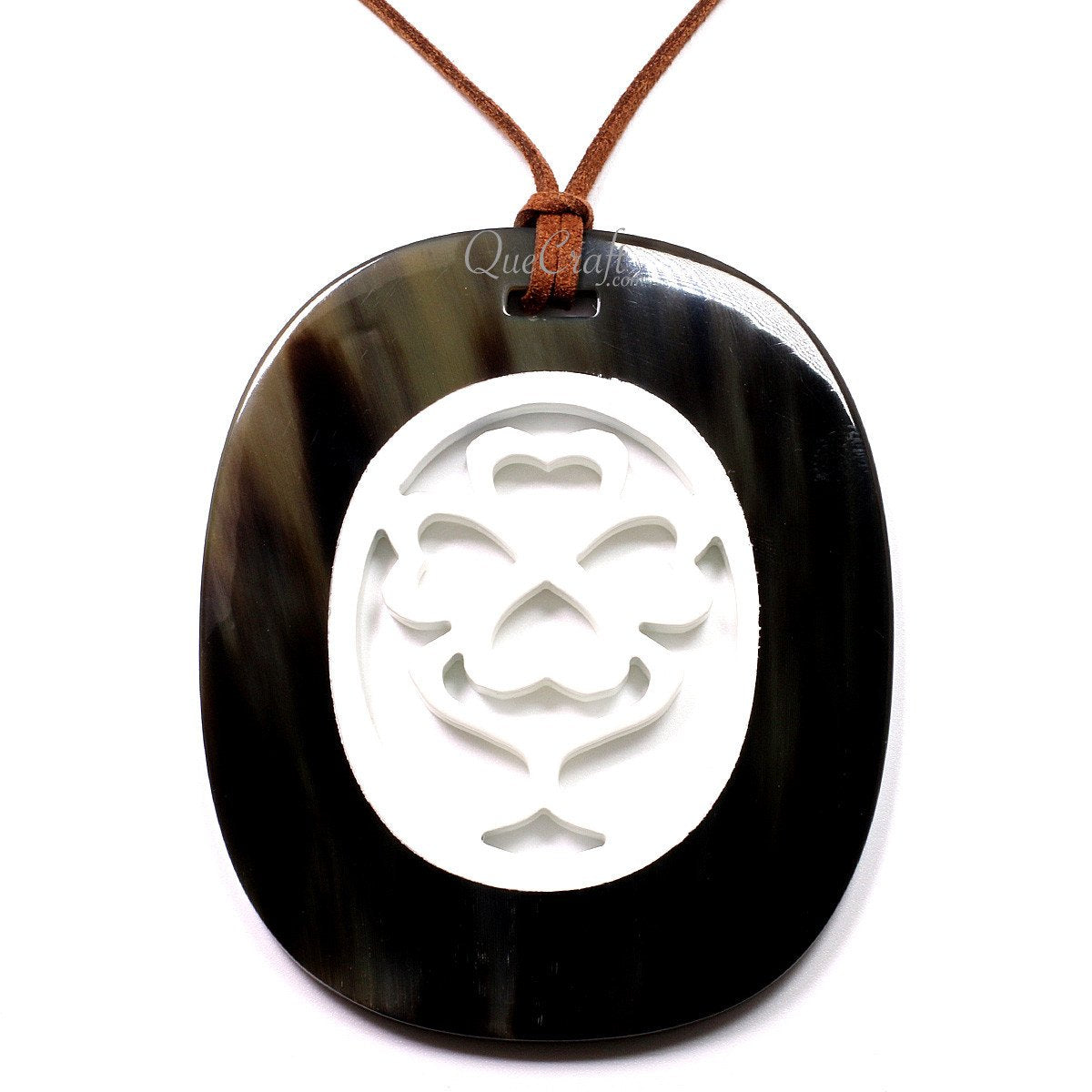Horn & Lacquer Pendant #12688 - HORN JEWELRY