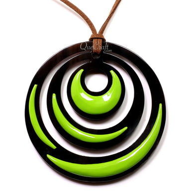 Horn & Lacquer Pendant #12694 - HORN JEWELRY