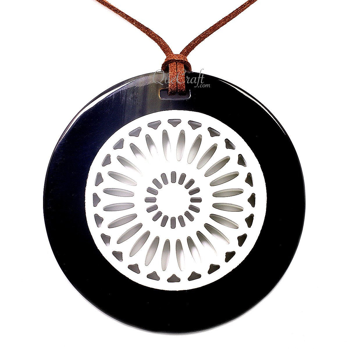 Horn & Lacquer Pendant #12697 - HORN JEWELRY