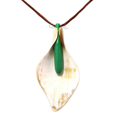Horn & Lacquer Pendant #12708 - HORN JEWELRY