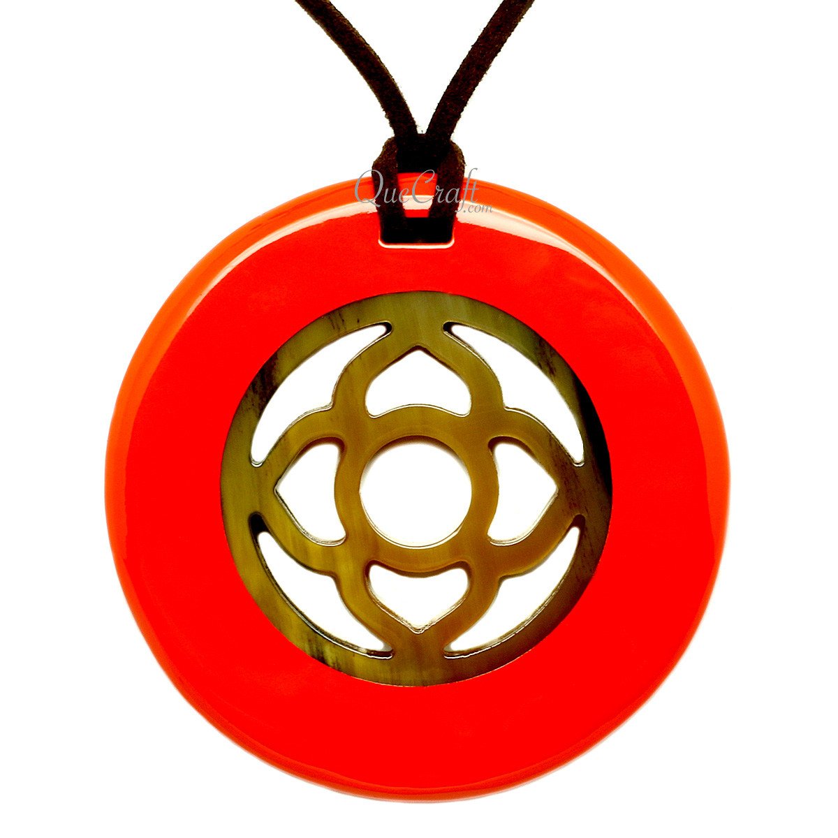 Horn & Lacquer Pendant #12745 - HORN JEWELRY