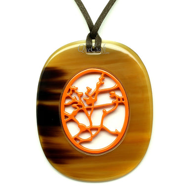 Horn & Lacquer Pendant #12757 - HORN JEWELRY