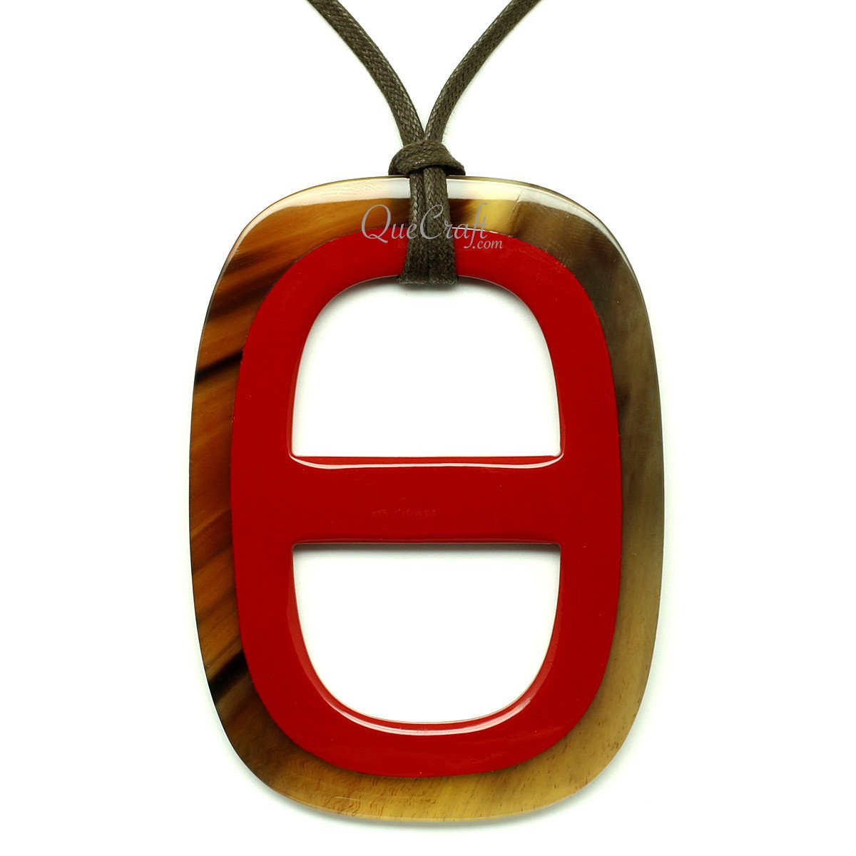 Horn & Lacquer Pendant #12761 - HORN JEWELRY