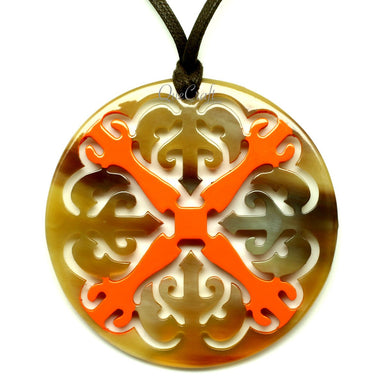Horn & Lacquer Pendant #12763 - HORN JEWELRY