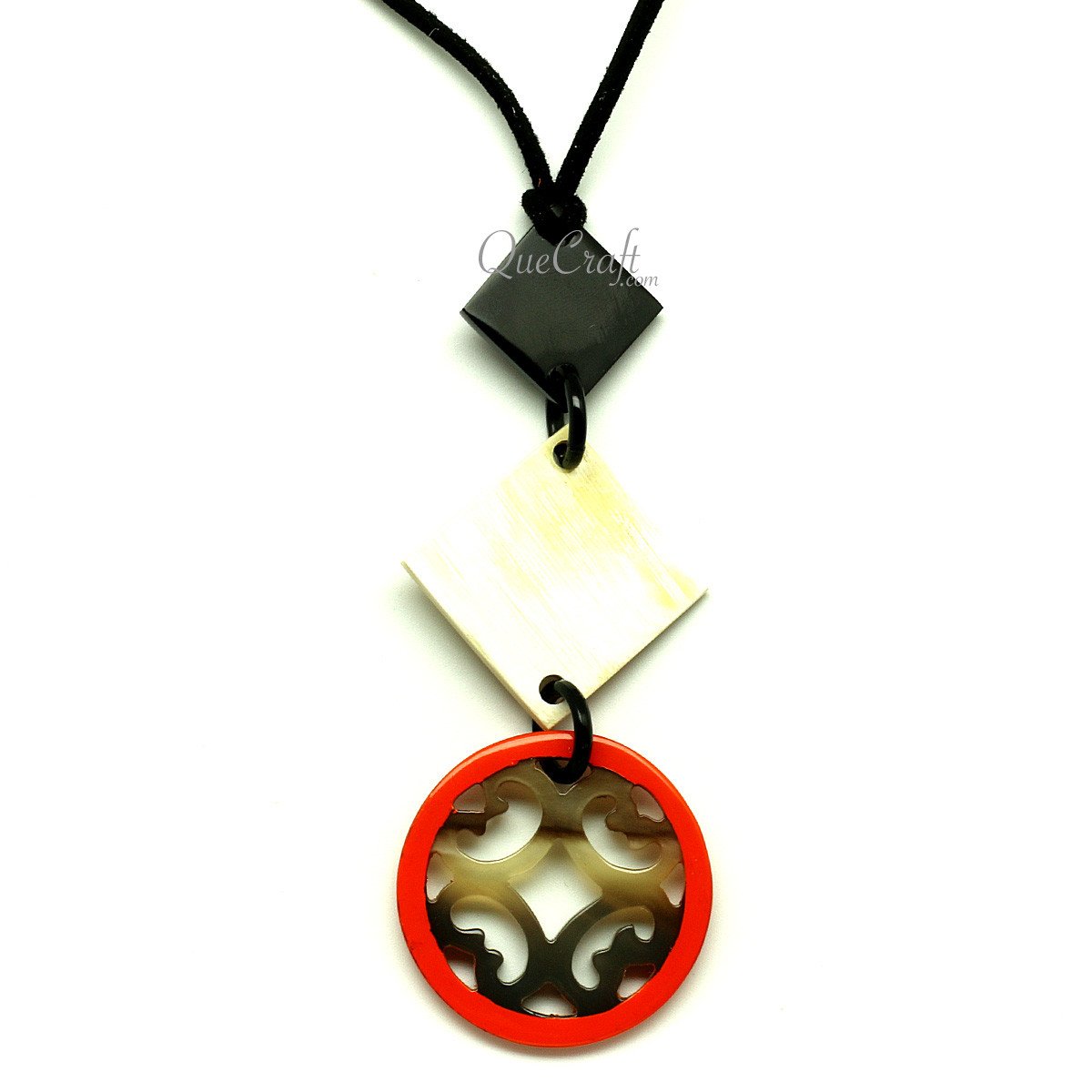 Horn & Lacquer Pendant #12860 - HORN JEWELRY