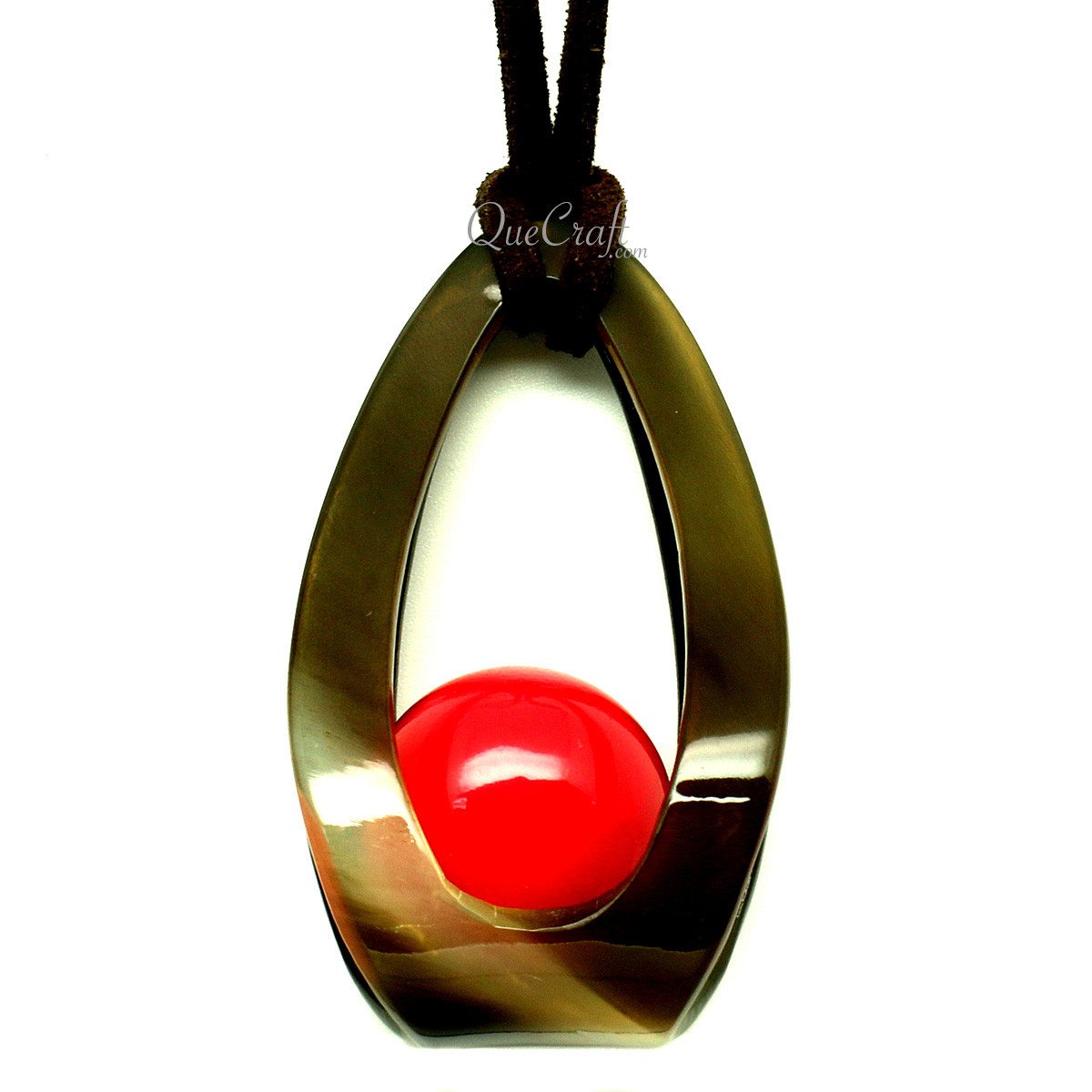 Horn & Lacquer Pendant #12910 - HORN JEWELRY