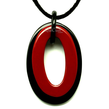 Horn & Lacquer Pendant #12950 - HORN JEWELRY
