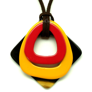 Horn & Lacquer Pendant #13053 - HORN JEWELRY
