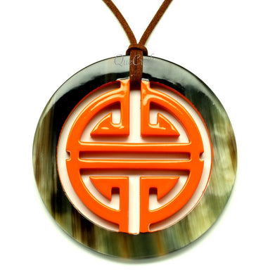 Horn & Lacquer Pendant #13077 - HORN JEWELRY