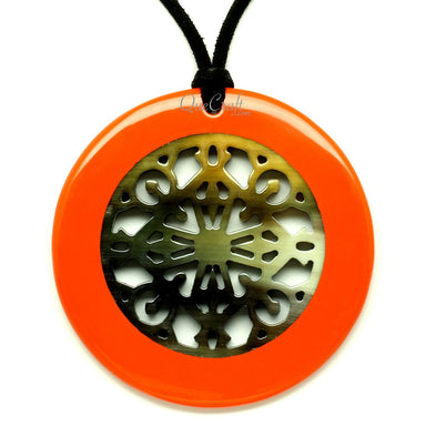 Horn & Lacquer Pendant #13081 - HORN JEWELRY
