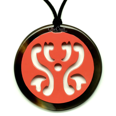 Horn & Lacquer Pendant #13089 - HORN JEWELRY