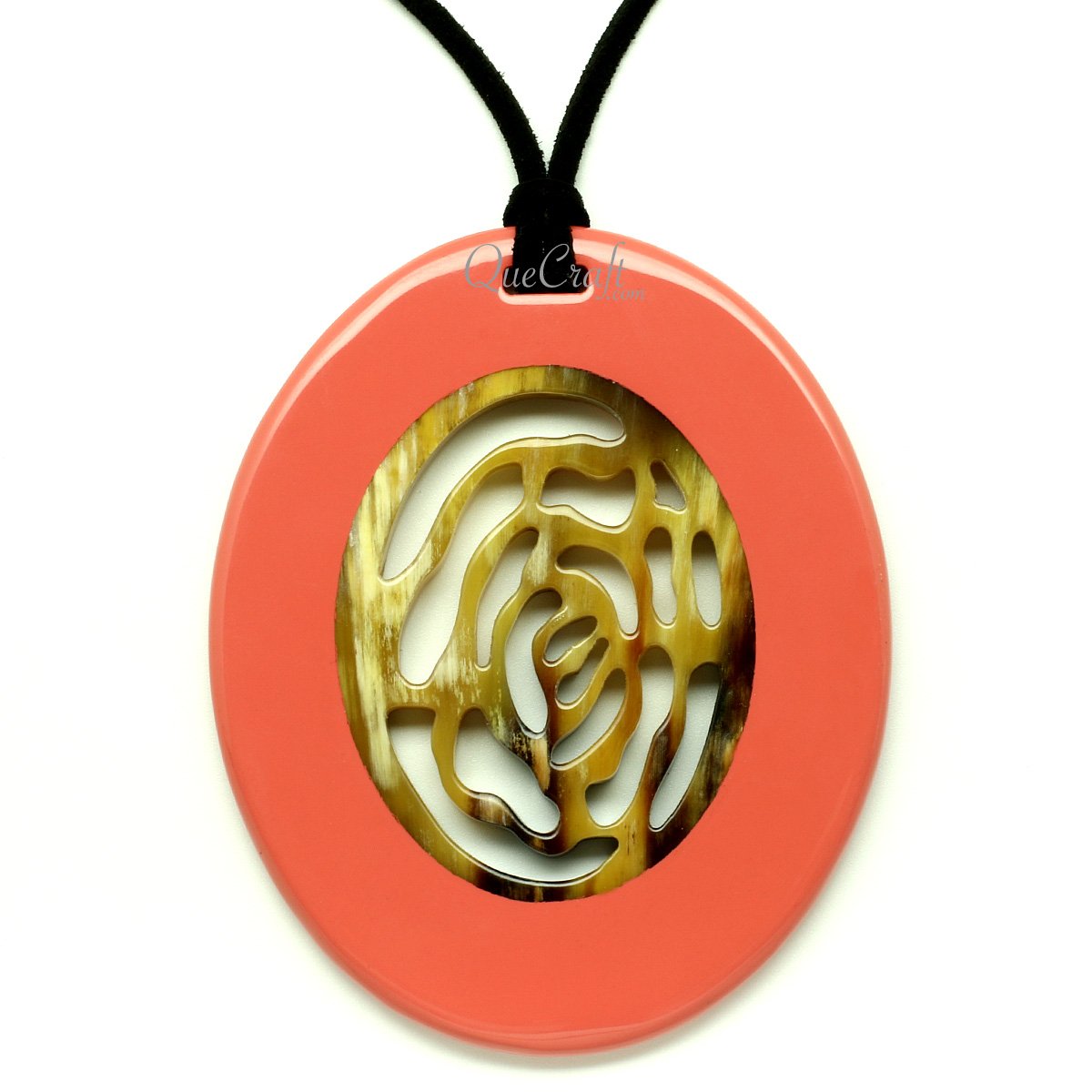 Horn & Lacquer Pendant #13090 - HORN JEWELRY