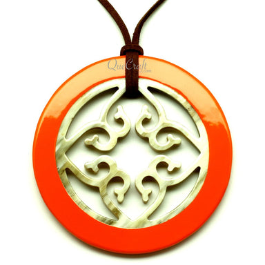Horn & Lacquer Pendant #13119 - HORN JEWELRY